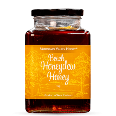 Beech Honeydew Honey Glass Jar 1kg Raw & Unpasteurised NZ Honey