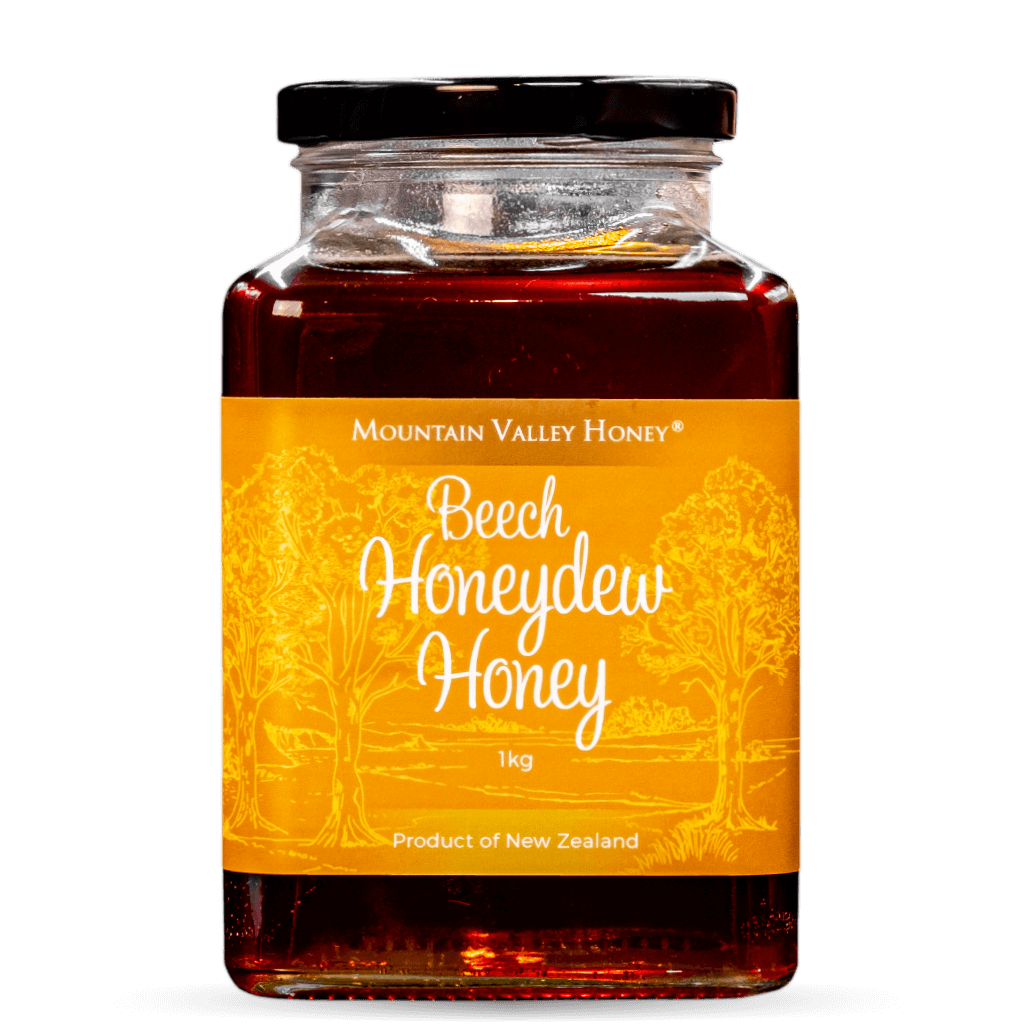 Beech Honeydew Honey Glass Jar 1kg Raw & Unpasteurised NZ Honey