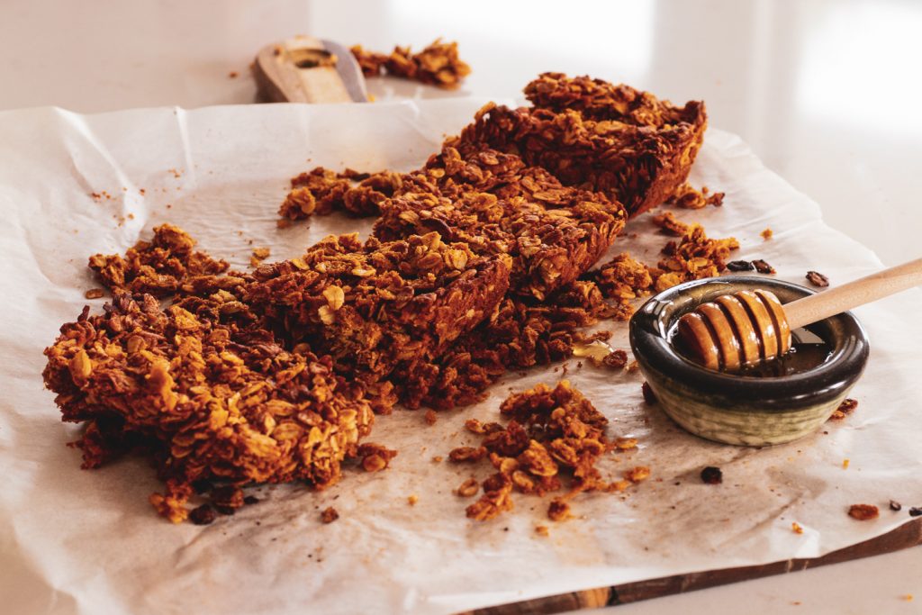 anzac slice made with honey - a good substitute for sugar